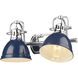 Duncan 2 Light 16.5 inch Chrome Vanity Light Wall Light